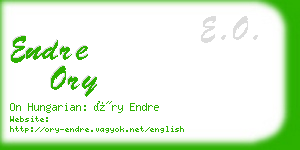 endre ory business card